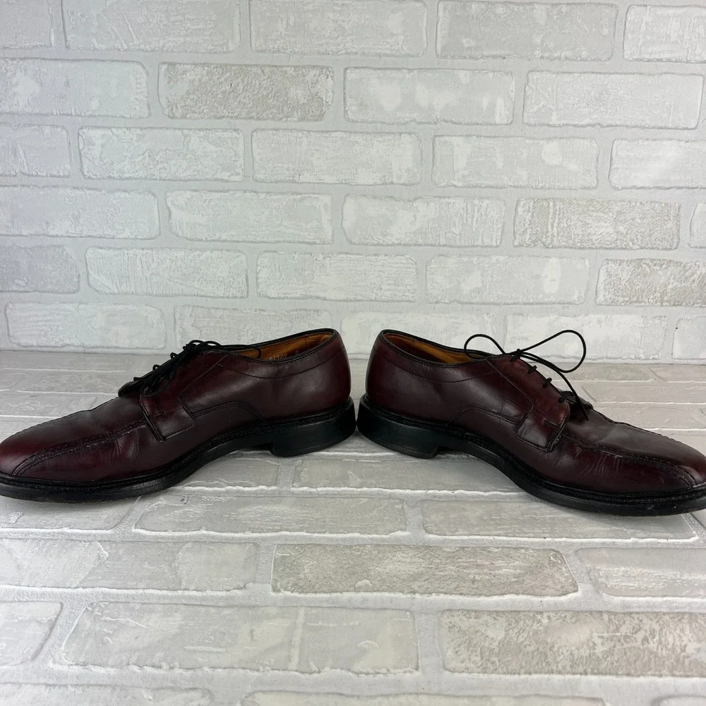 Allen Edmonds Hillcrest Oxford Shoes Mens 10 D Burgundy Leather Bicycle Toe 5974
